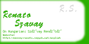 renato szavay business card
